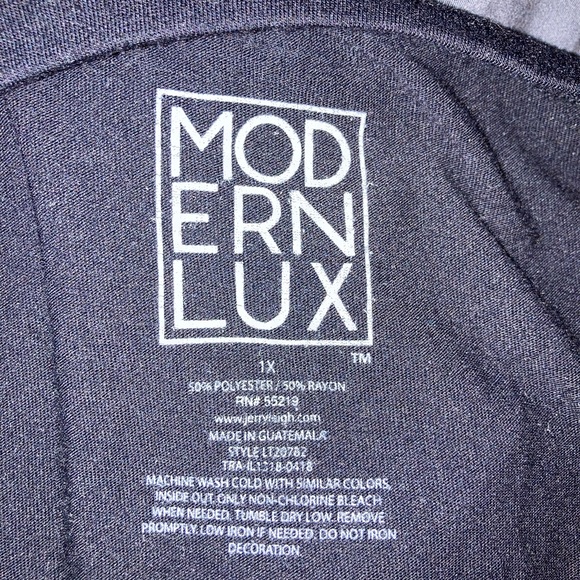 🎉Modern Lux 1X black zodiac gold foil high v neck tunic tank top lace up front - Picture 8 of 8